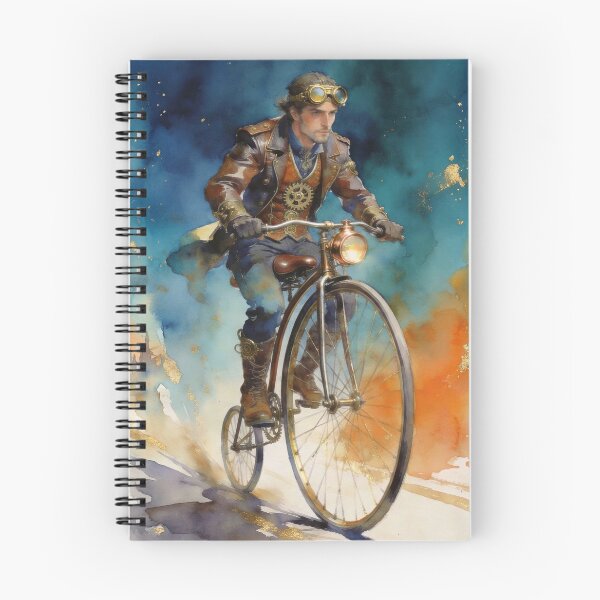 Item preview, Steampunk man riding Penny Farthing designed and sold by Christina Brunton Art.