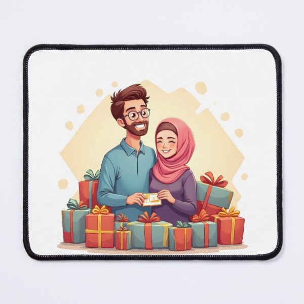 Item preview, Eid Couple - Muslim Husband and Wife with Gifts and Eidi designed and sold by WowDezign.
