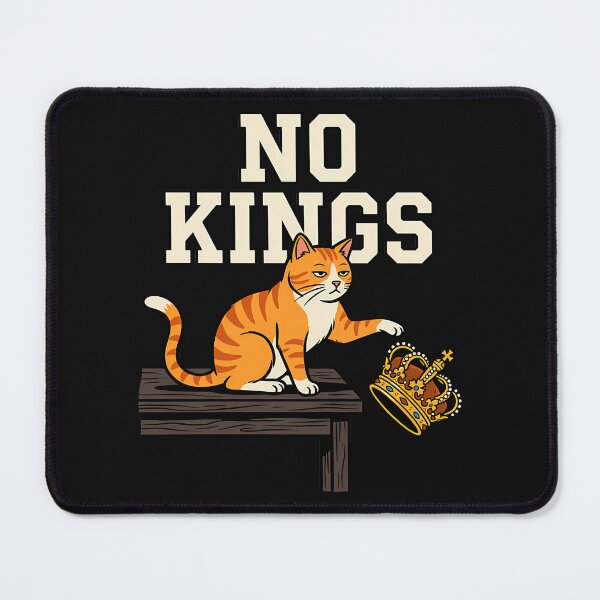 Item preview, No Kings Funny Cat Pushing Crown Meme Anti Royalist designed and sold by yartyartyart.