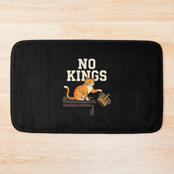 Item preview, No Kings Funny Cat Pushing Crown Meme Anti Royalist designed and sold by yartyartyart.