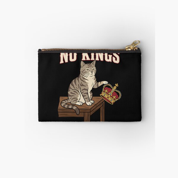Item preview, No Kings Funny Cat Pushing Crown Meme Anti Royalist designed and sold by yartyartyart.