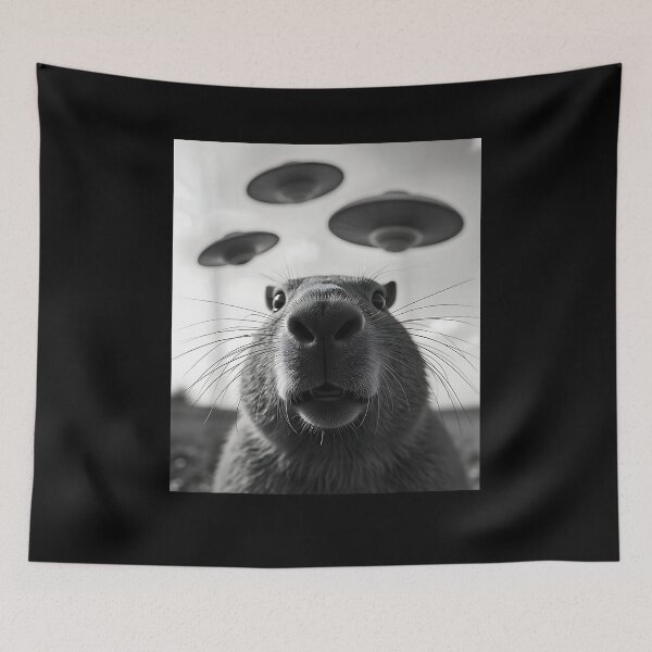 Item preview, Funny Graphic Costume Weird Cute Capybara Selfie UFO designed and sold by Cheesymatiion.