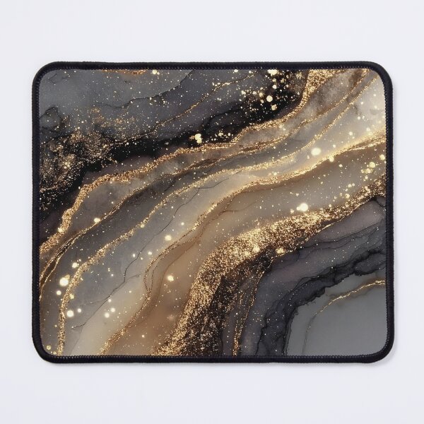 Item preview, Midnight Black and Champagne Fluid Resin with Gilded Stardust designed and sold by Nine Lives Studio.