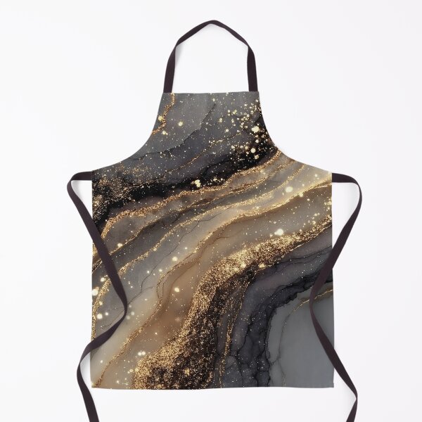 Item preview, Midnight Black and Champagne Fluid Resin with Gilded Stardust designed and sold by Nine Lives Studio.