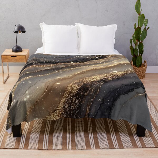 Item preview, Midnight Black and Champagne Fluid Resin with Gilded Stardust designed and sold by Nine Lives Studio.
