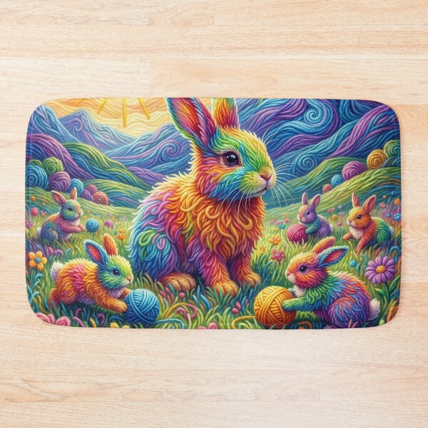 Item preview, Yarn Rabbits in a Yarn Meadow designed and sold by Tridentulus.