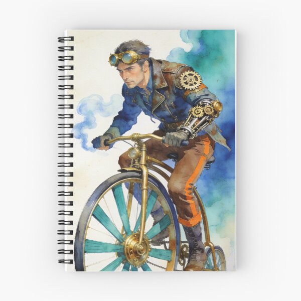 Item preview, Steampunk man riding Penny Farthing designed and sold by Christina Brunton Art.