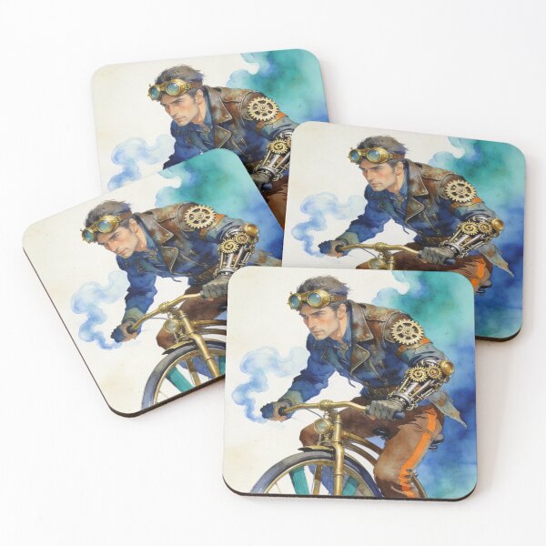 Item preview, Steampunk man riding Penny Farthing designed and sold by Christina Brunton Art.