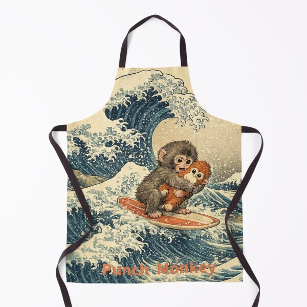 Item preview, Cute Surfing Monkey Ukiyoe Edo Beauty Great Wave designed and sold by SakuraMarket26.