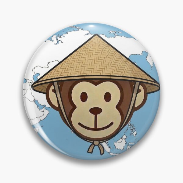 Item preview, Travel Monkey – Asia – Rice Farmer Hat – Circle Badge Design designed and sold by MyMonkeyMerch.