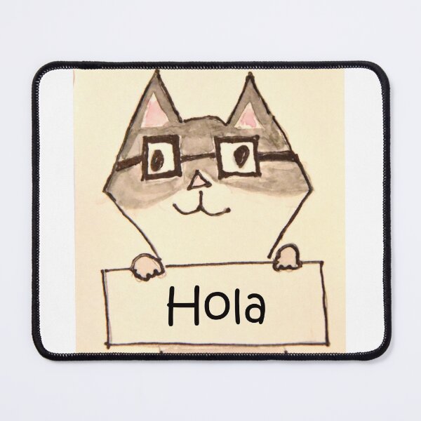 Item preview, Hello from a cute Kitty in Spanish - hola  designed and sold by OzzyluArt.