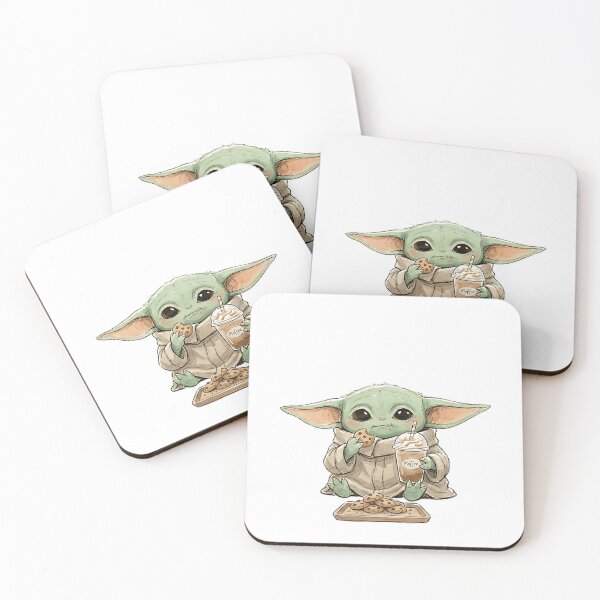 Item preview, BABY YODA WITH COOKIES AND COFFEE SLUSH designed and sold by LIS AND MELIVERSO.