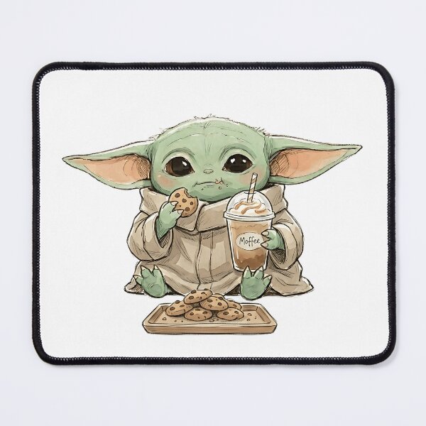 Item preview, BABY YODA WITH COOKIES AND COFFEE SLUSH designed and sold by LIS AND MELIVERSO.