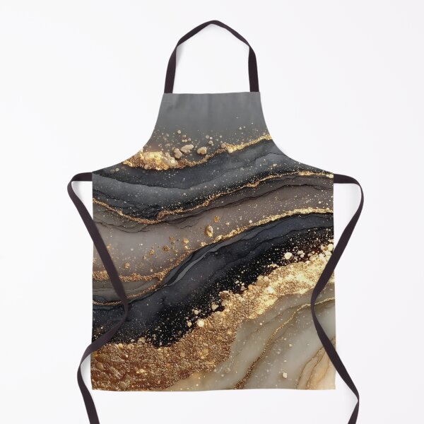 Item preview, Pebbled Charcoal and Warm Cream Fluid Sandstone with Gold Nuggets designed and sold by Nine Lives Studio.