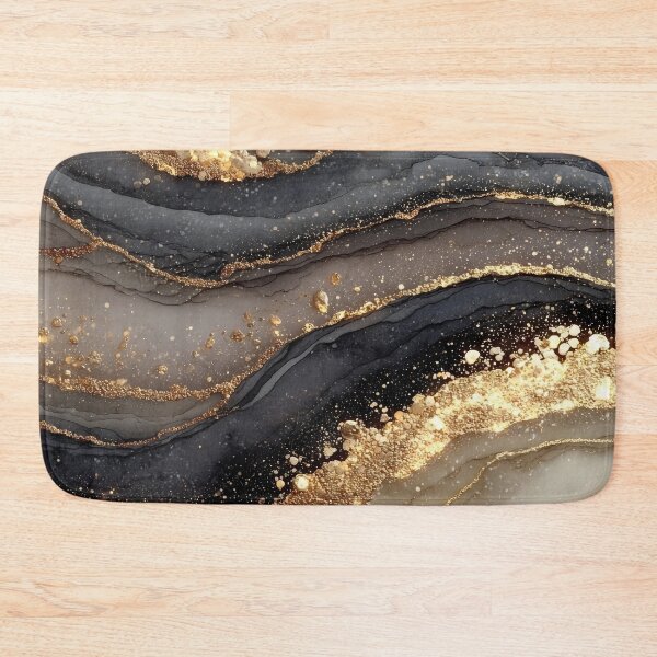 Item preview, Pebbled Charcoal and Warm Cream Fluid Sandstone with Gold Nuggets designed and sold by Nine Lives Studio.