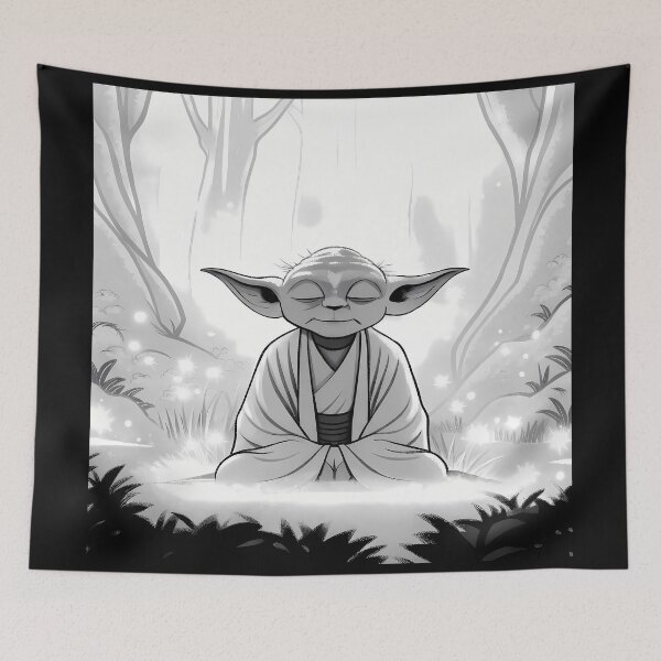 Item preview, Meditation Artistic Characters Black White Illustrations Dynamic Designs designed and sold by ART ATTACK ZONE.