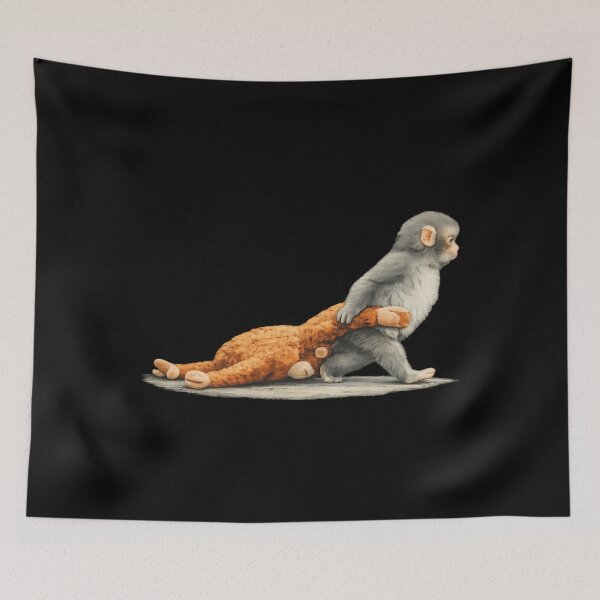 Item preview, Team Punch Punch The Monkey - Baby Monkey Holding Plush Toy Monkey Punch  designed and sold by RebeccaKath781.
