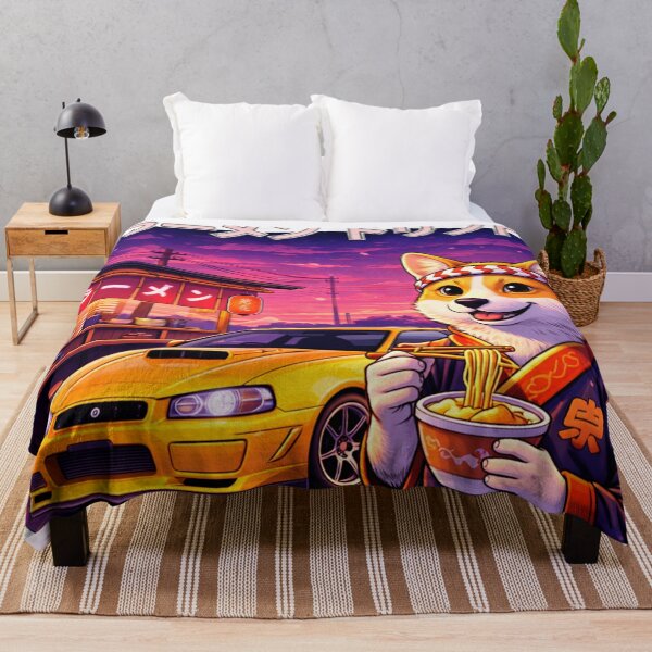 Item preview, Ramen Drift Shiba in a Neon Street Night designed and sold by ELmestka.