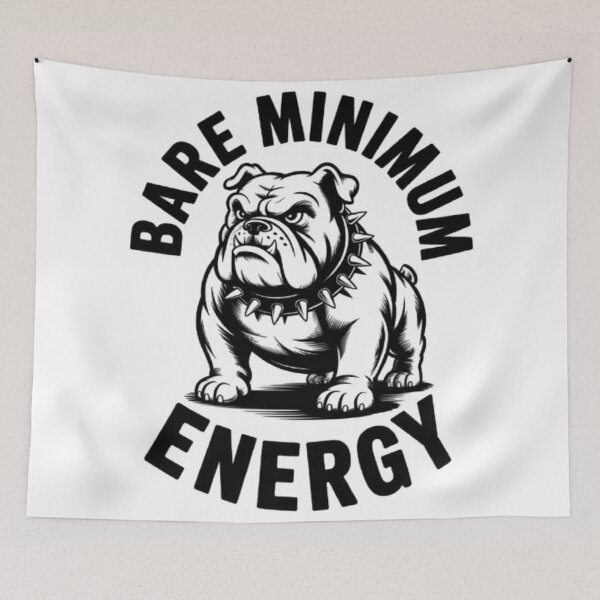 Item preview, Bare Minimum Energy – Vintage Bulldog Attitude Graphic Design designed and sold by NewUSShop.