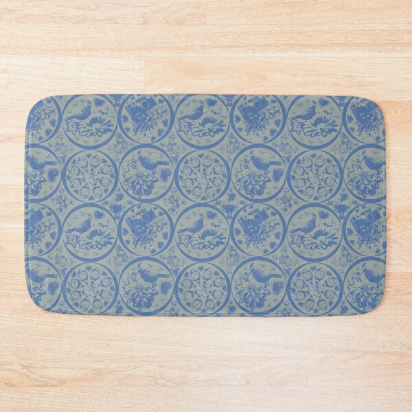 Item preview, Floral Travel Snapshots Circles Blue on Sage designed and sold by Digitalmyth's Designs.