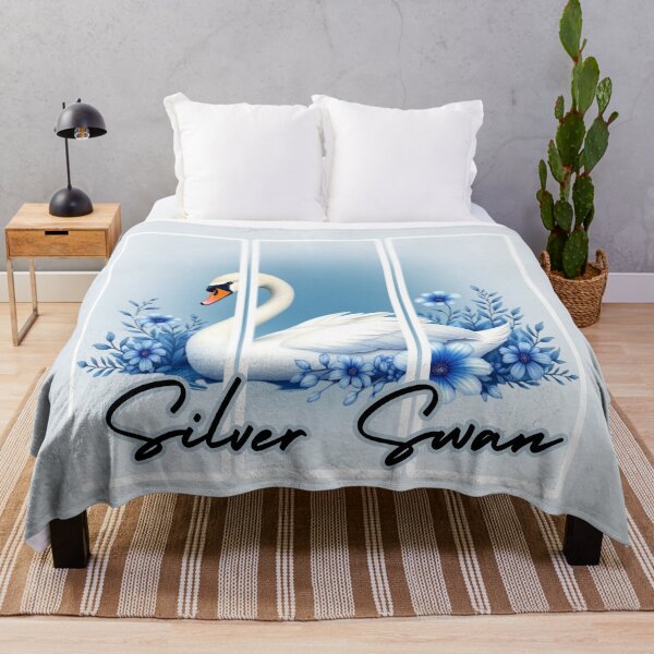 Item preview, Silver Swan: Luminous Grace Watercolor Art designed and sold by PriyaMagic.