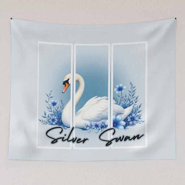 Item preview, Silver Swan: Luminous Grace Watercolor Art designed and sold by PriyaMagic.