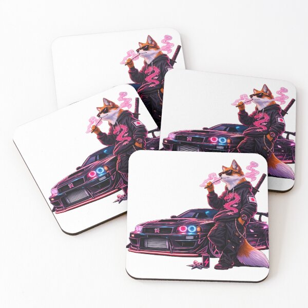 Item preview, Neon Fox Drift — Night Runner designed and sold by ELmestka.