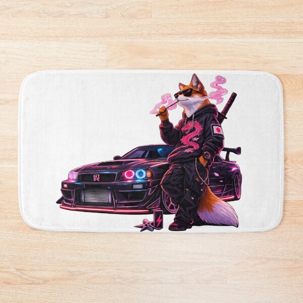 Item preview, Neon Fox Drift — Night Runner designed and sold by ELmestka.