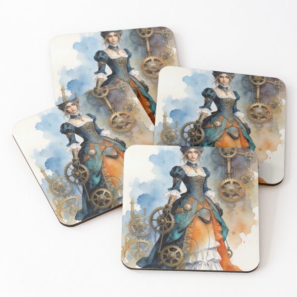 Item preview, Steampunk lady with face on gown designed and sold by Christina Brunton Art.