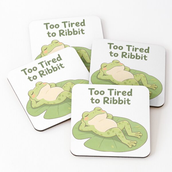 Item preview, Funny spring Frog Too Tired to Ribbit Cute Frog Cartoon T-Shirt designed and sold by Uglyandcute.