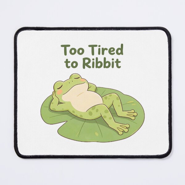 Item preview, Funny spring Frog Too Tired to Ribbit Cute Frog Cartoon T-Shirt designed and sold by Uglyandcute.