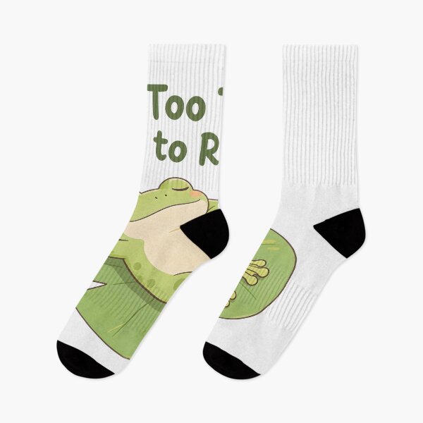 Item preview, Funny spring Frog Too Tired to Ribbit Cute Frog Cartoon T-Shirt designed and sold by Uglyandcute.