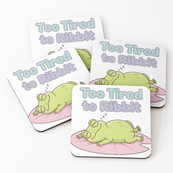 Item preview, Funny spring Frog Too Tired to Ribbit Cute Frog Cartoon T-Shirt designed and sold by Uglyandcute.
