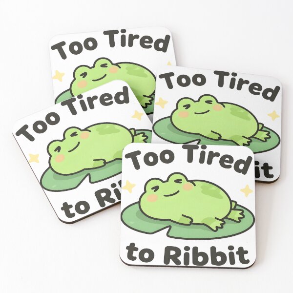 Item preview, Funny spring Frog Too Tired to Ribbit Cute Frog Cartoon T-Shirt designed and sold by Uglyandcute.
