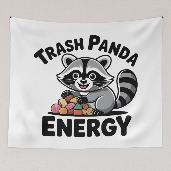 Item preview, funny spring Trash Panda Energy Funny Raccoon Cartoon T-Shirt designed and sold by Uglyandcute.