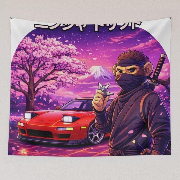 Item preview, Ninja Monkey Drift — Sakura Shadow Run designed and sold by ELmestka.