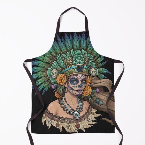 Item preview, Aztec Goddess Day of the Dead Sugar Skull Art designed and sold by KabronX.