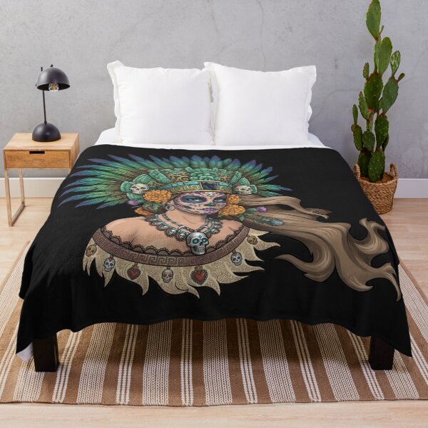 Item preview, Aztec Goddess Day of the Dead Sugar Skull Art designed and sold by KabronX.