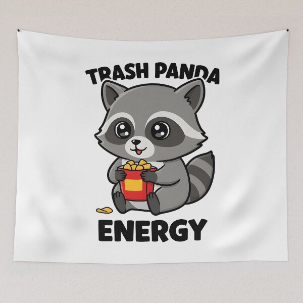 Item preview, funny spring Trash Panda Energy Funny Raccoon Cartoon designed and sold by Uglyandcute.