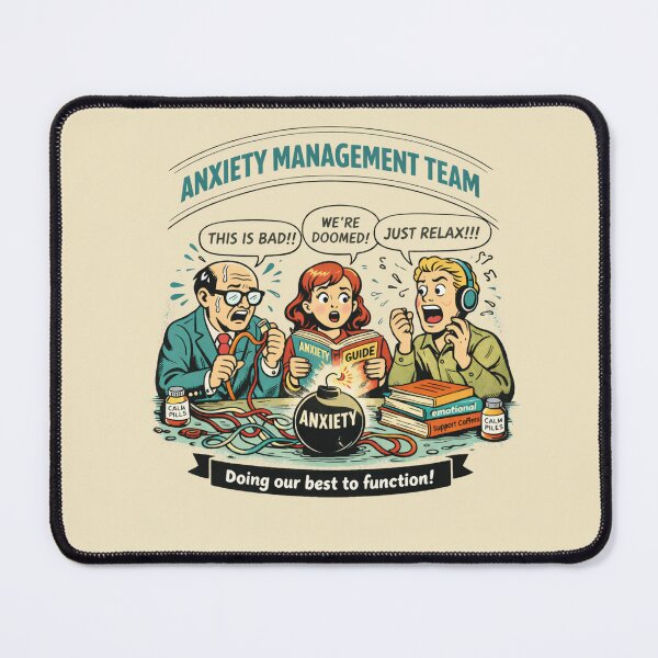 Item preview, Anxiety Management Team – Funny Retro Comic Anxiety Humor designed and sold by LMFARNACIO.
