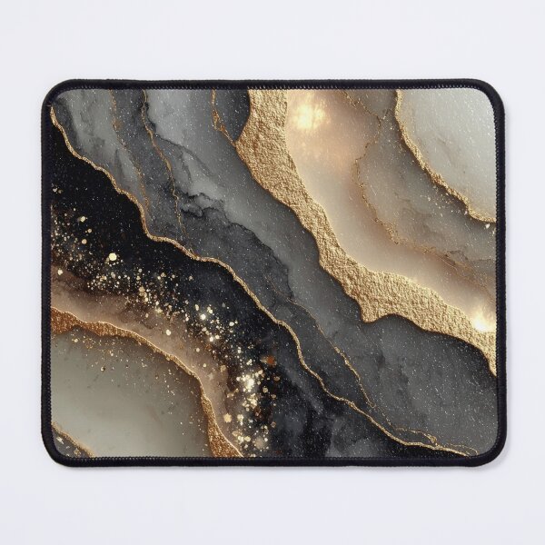 Item preview, Flowing Gilded Marble Art for Modern Luxury Bedroom designed and sold by Nine Lives Studio.