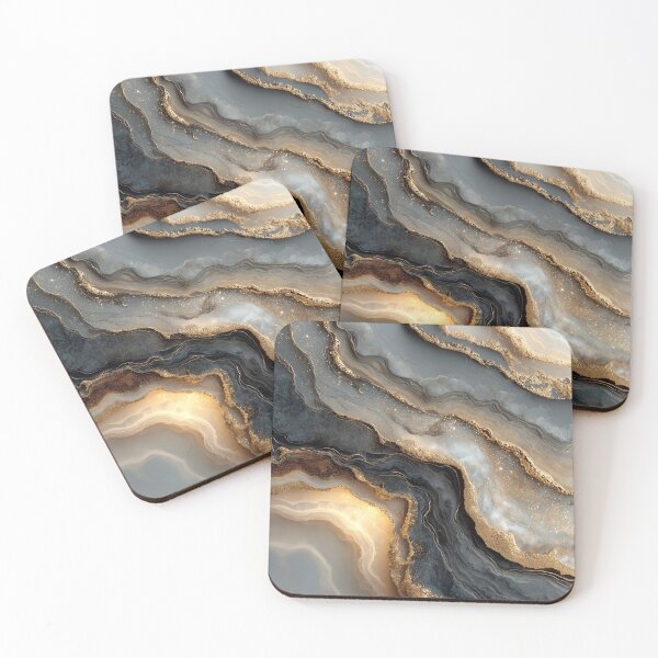 Item preview, Ethereal Slate and Pearl Fluid Resin with Glowing Gold Dust designed and sold by Nine Lives Studio.