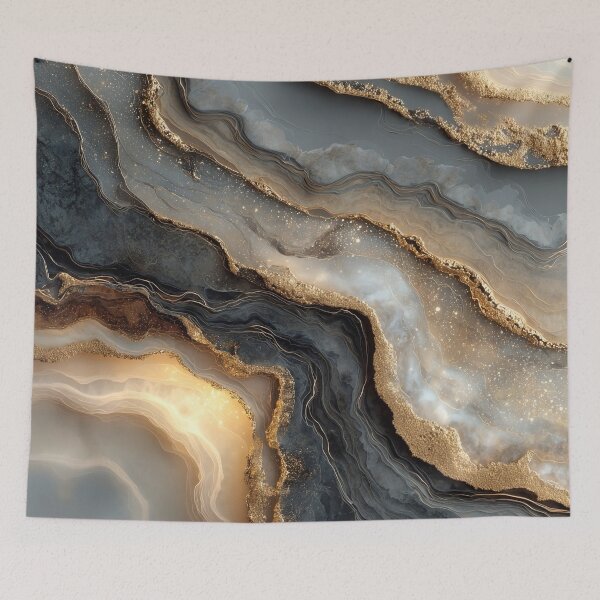 Item preview, Ethereal Slate and Pearl Fluid Resin with Glowing Gold Dust designed and sold by Nine Lives Studio.