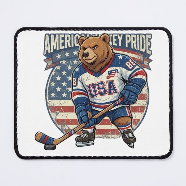 Item preview, USA Hockey American Ice Hockey Pride – Stars & Stripes Hockey Design Stickers designed and sold by MJOSTORE.