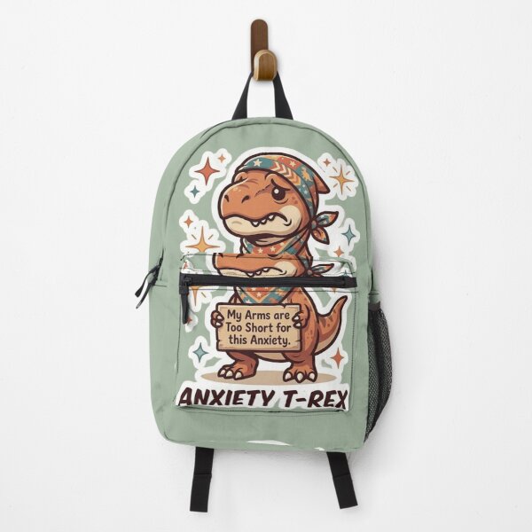 Item preview, Funny Short Arms T-Rex Anxiety Meme - Introvert Dinosaur Sticker designed and sold by zakman02.