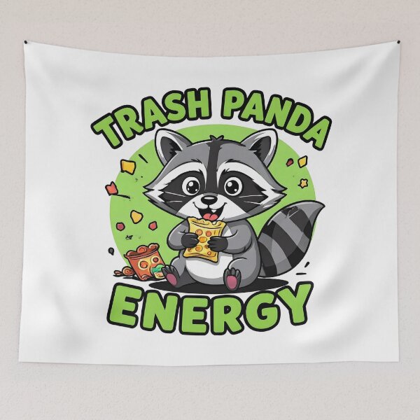 Item preview, funny spring Trash Panda Energy Funny Raccoon Cartoon T-Shirt designed and sold by Uglyandcute.