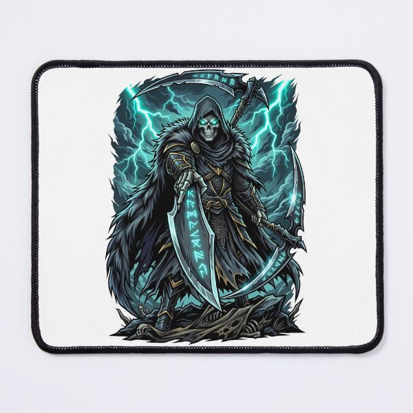 Item preview, Terrifying Grim Reaper Pointing Scythe With Teal Lightning designed and sold by Tong4130.