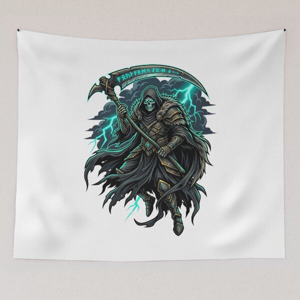 Item preview, Floating Grim Reaper With Scythe And Intense Teal Lightning designed and sold by Tong4130.