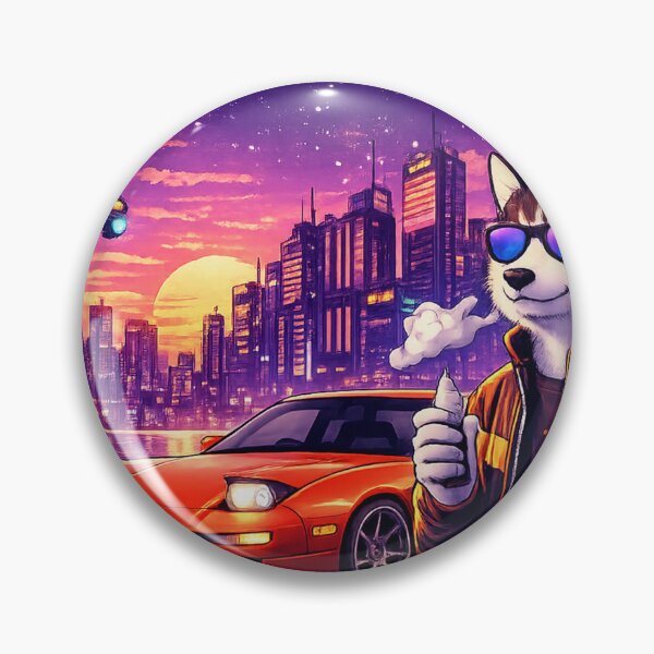 Item preview, Cyber Drift Wolf in a Neon Sunset City designed and sold by ELmestka.