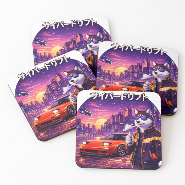 Item preview, Cyber Drift Wolf in a Neon Sunset City designed and sold by ELmestka.